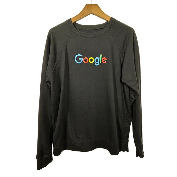 Google Sweatshirt Womens XL Black Crewneck Authentic Merch Employee Tech - Picture 1 of 5